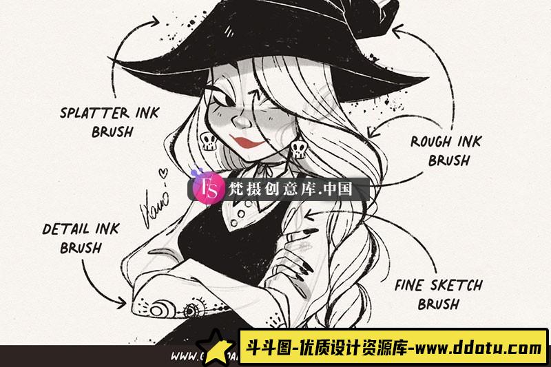 图片[2]-速写美式插画Procreate笔刷-斗斗图