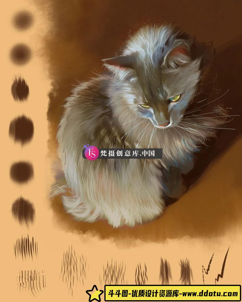 图片[2]-15个动物毛皮纹理PS和Procreate笔刷-斗斗图