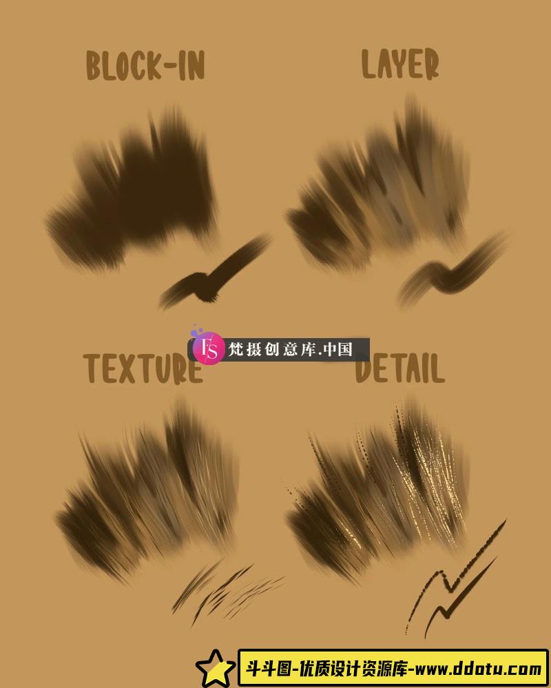 图片[3]-15个动物毛皮纹理PS和Procreate笔刷-斗斗图