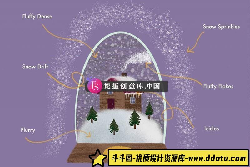 图片[4]-19个雪花飘雪Procreate笔刷-斗斗图