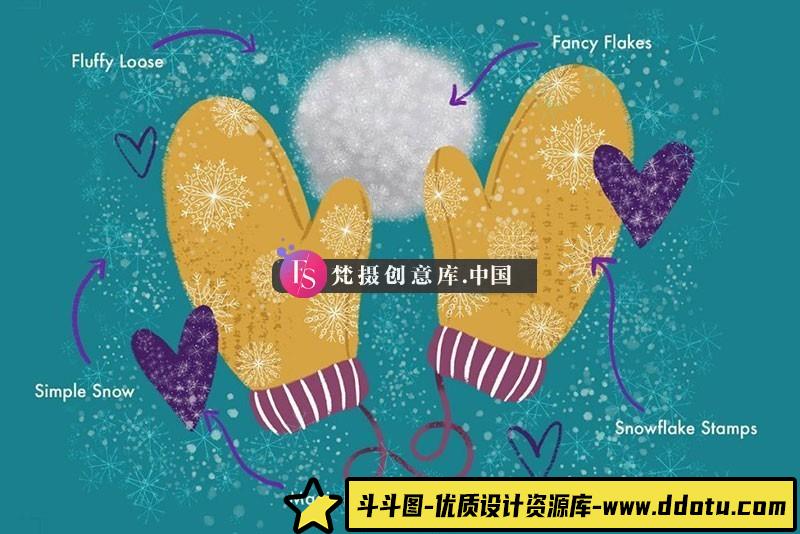 图片[5]-19个雪花飘雪Procreate笔刷-斗斗图