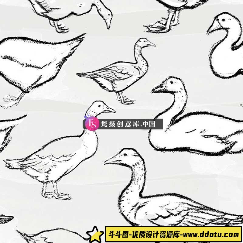 鸭子大白鹅PS笔刷-斗斗图
