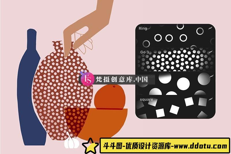 图片[2]-Procreate几何图案画笔-斗斗图