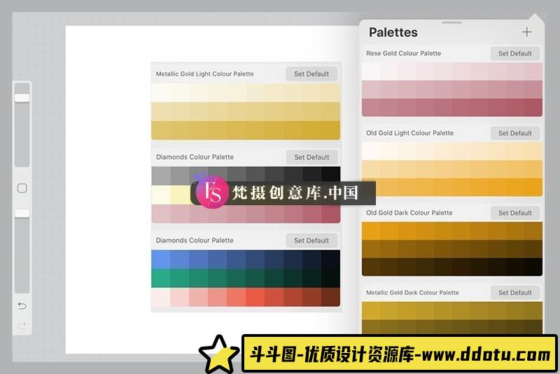 图片[4]-黄金和钻石纹理Procreate笔刷套装-斗斗图