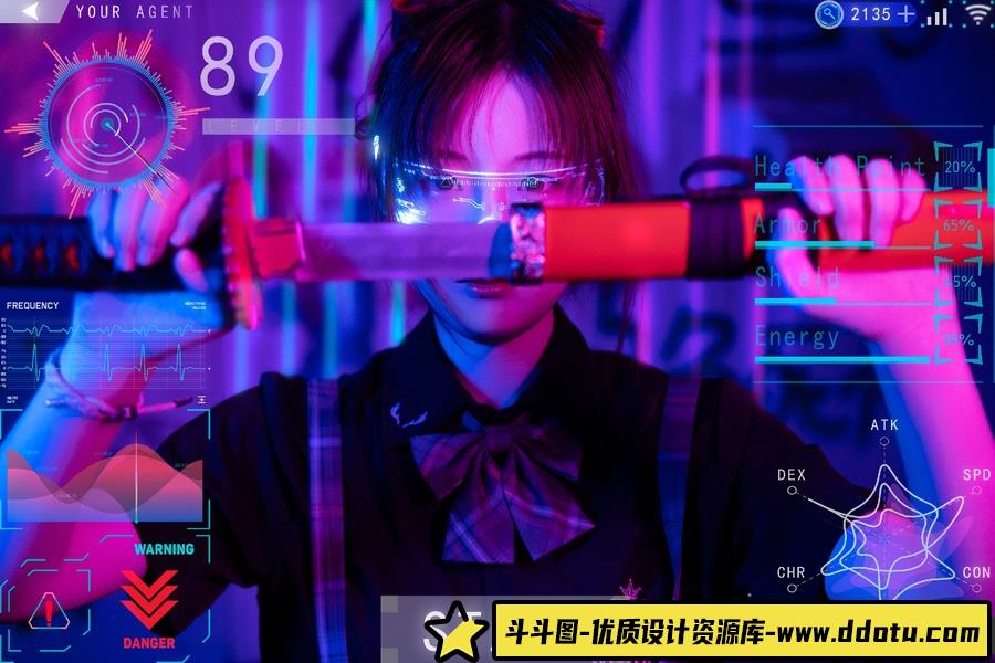 赛博朋克风AI少女 -摄影参考审美提升 [8P-8.08 MB]-斗斗图