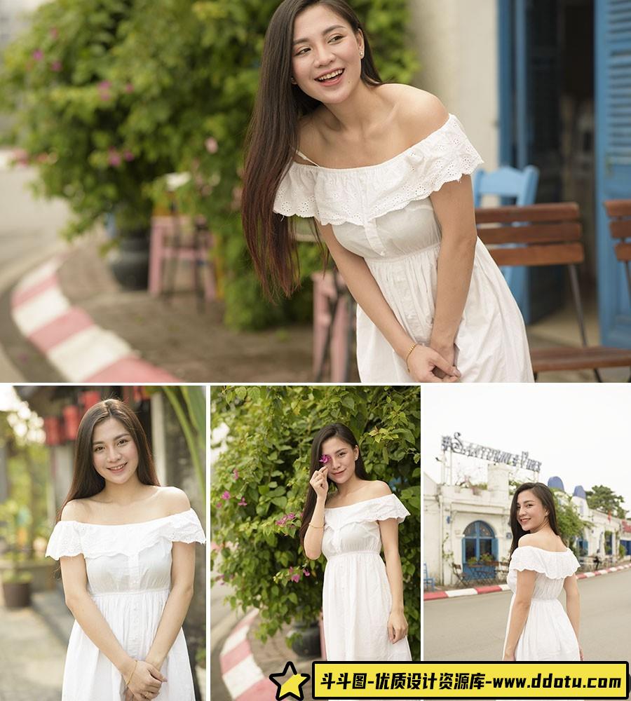 穿白色裙子的美女RAW摄影原片8P-斗斗图