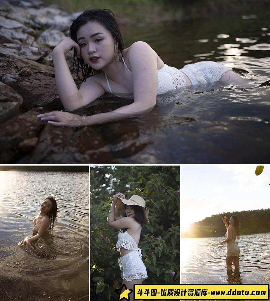 户外泳装美女人像摄影RAW原片37P-斗斗图