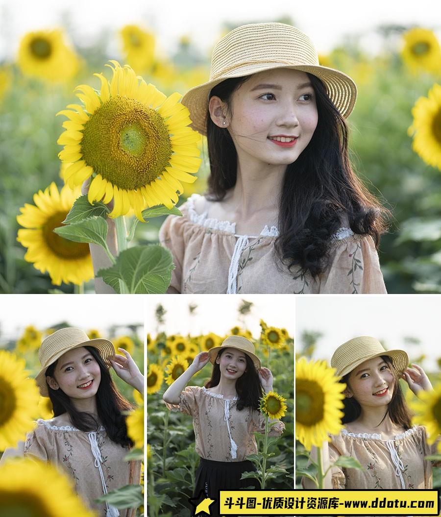 向日葵美女摄影RAW原片10P-斗斗图