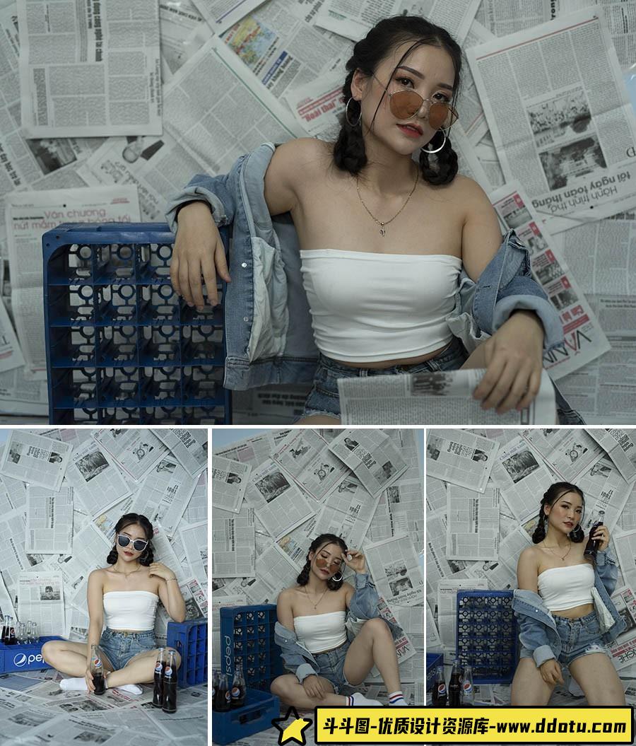 时尚英伦风美女人像摄影RAW原片18P-斗斗图