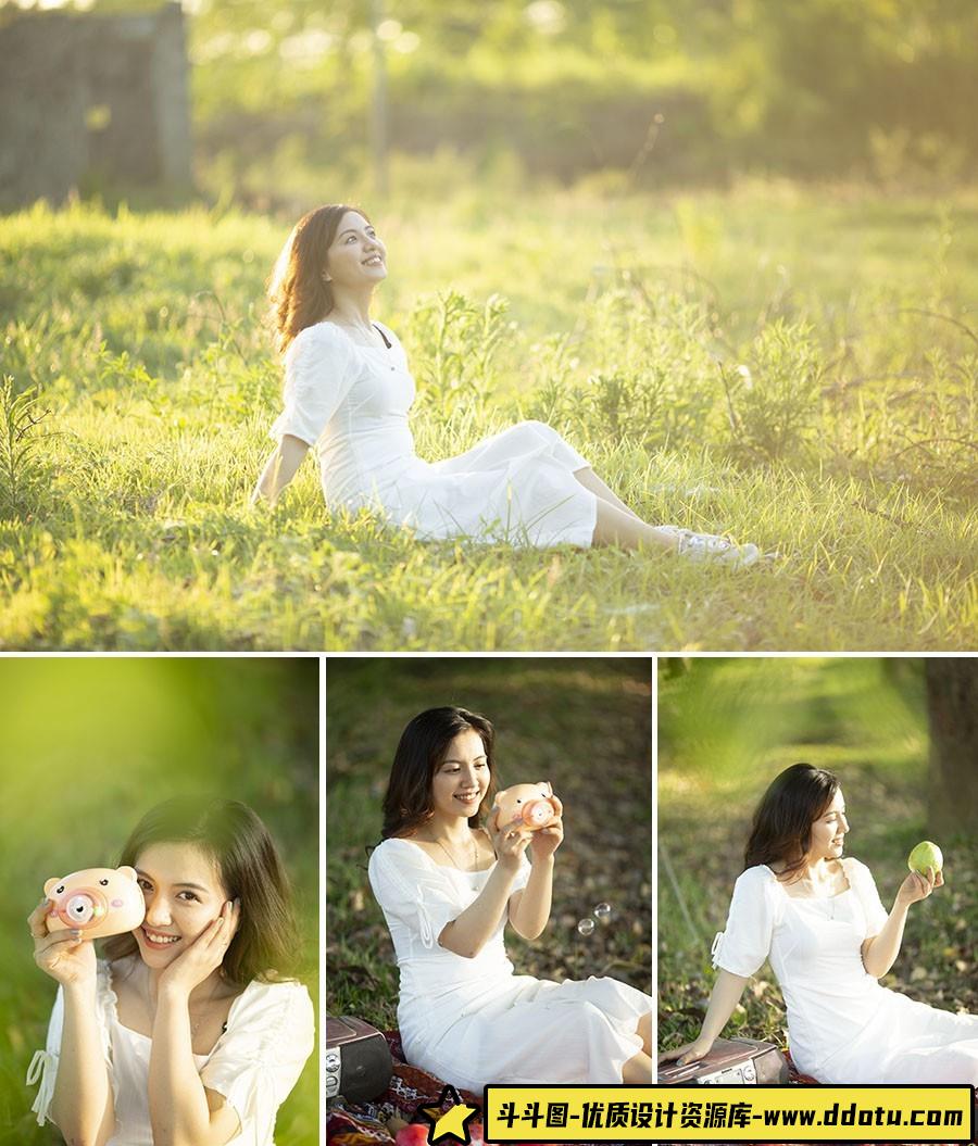 室外美女人像写真RAW原片70张-斗斗图