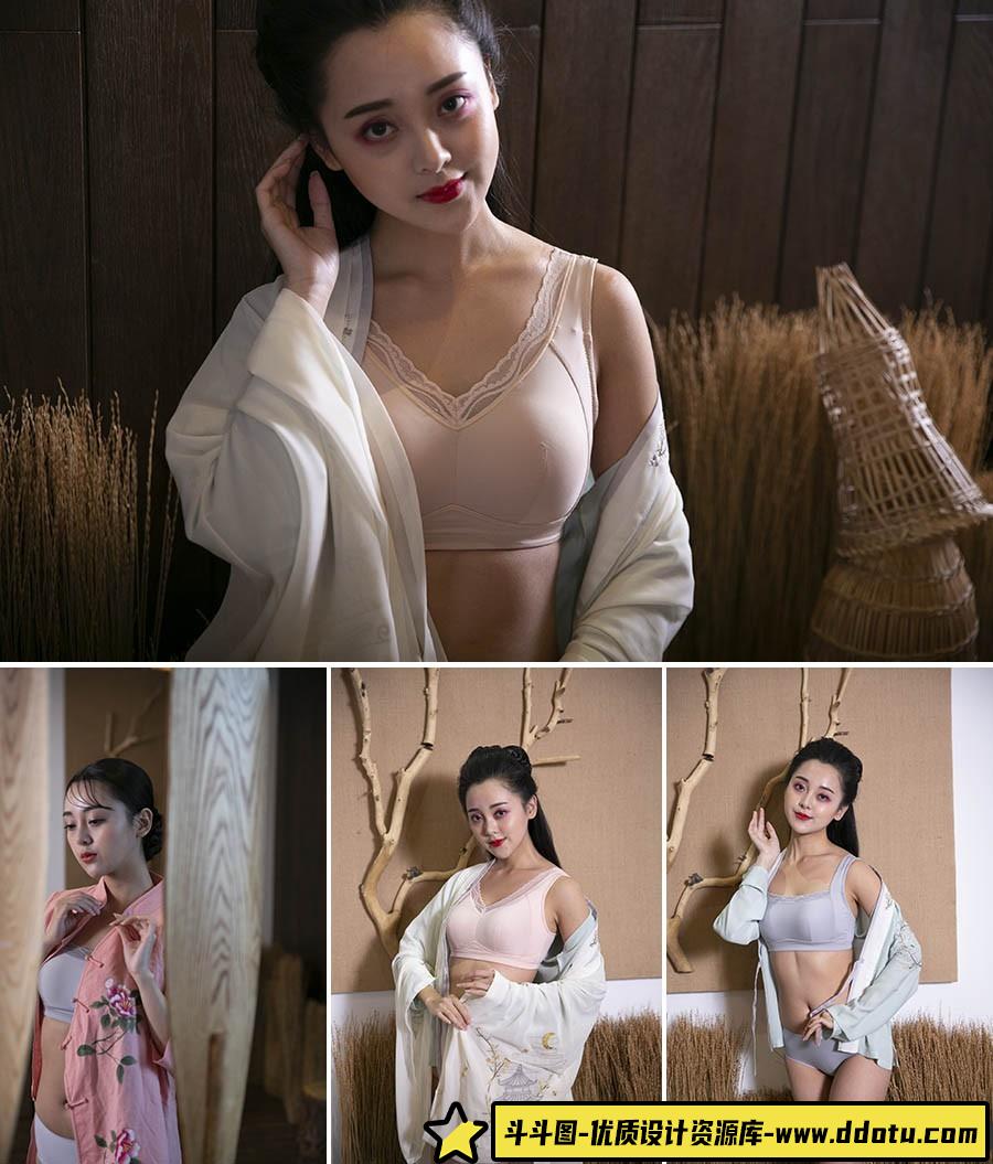 内衣拍摄美女人像摄影RAW原片63P，后期修图练习RAW素材-斗斗图