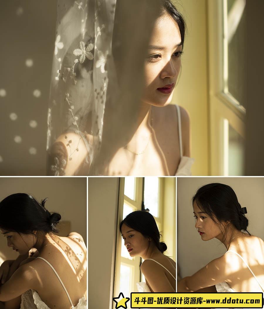 日系情绪片美女人像RAW原片27P，后期修图练习RAW素材-斗斗图