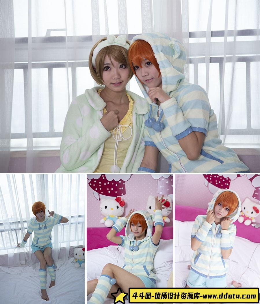 lovelive睡衣美少女人像摄影RAW原图100P，摄影后期修图练习RAW素材-斗斗图