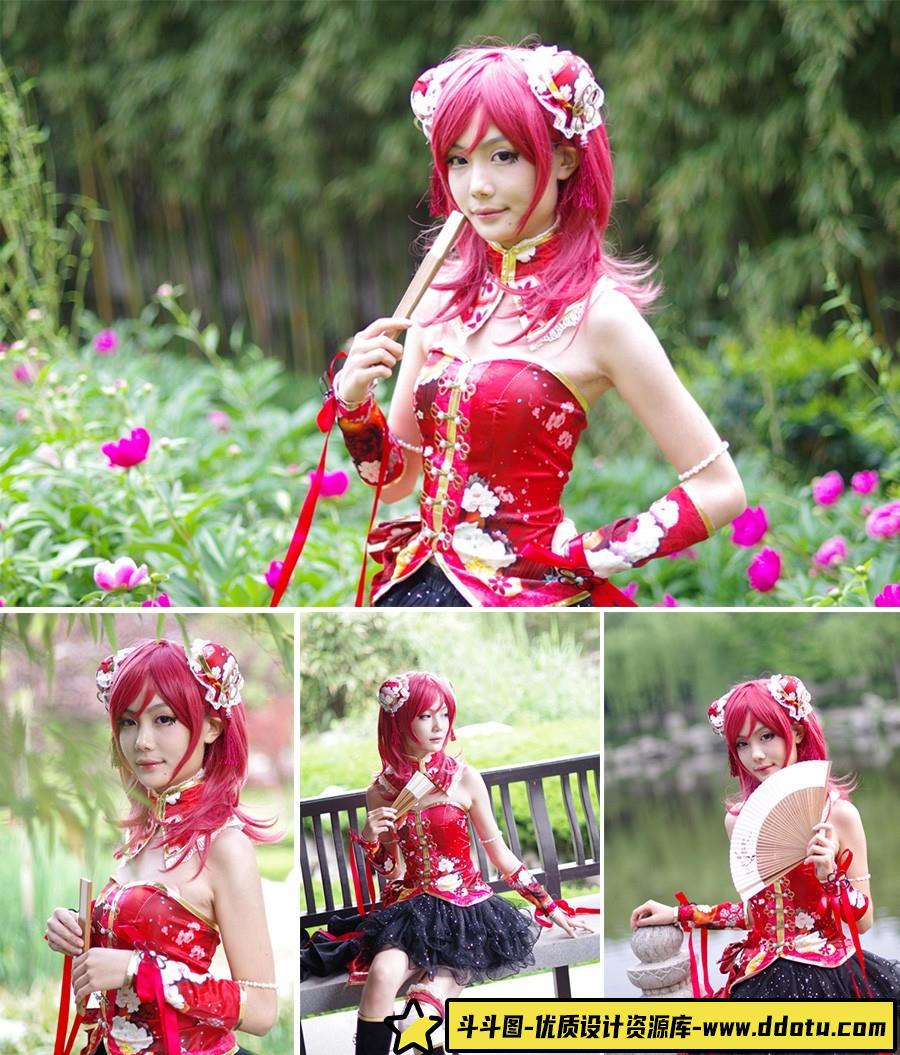 园博园cosplay美少女摄影RAW原片12P，修图练习RAW原图素材-斗斗图
