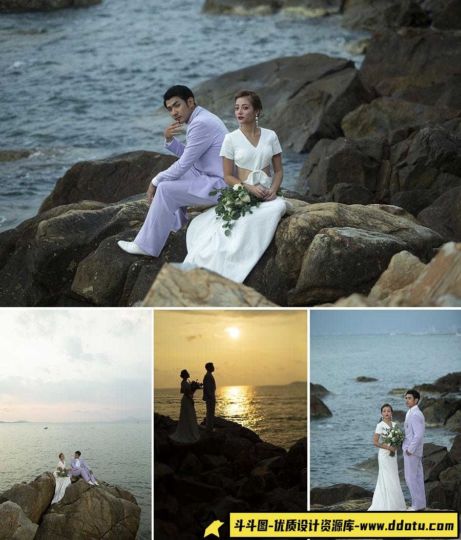 旅拍海景婚礼情侣写真人像摄影RAW原图19P,后期修图RAW素材-斗斗图