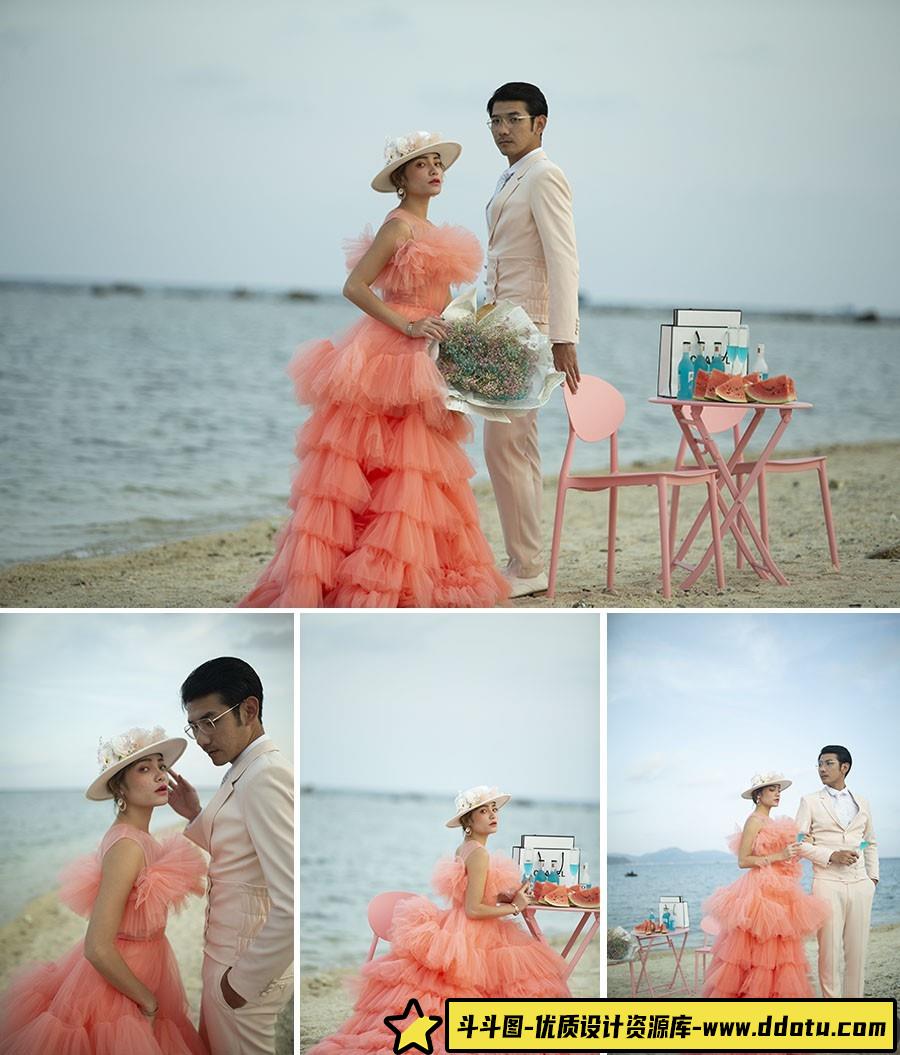 海景风光婚礼情侣写真人像摄影RAW原图21P,后期修图RAW素材-斗斗图