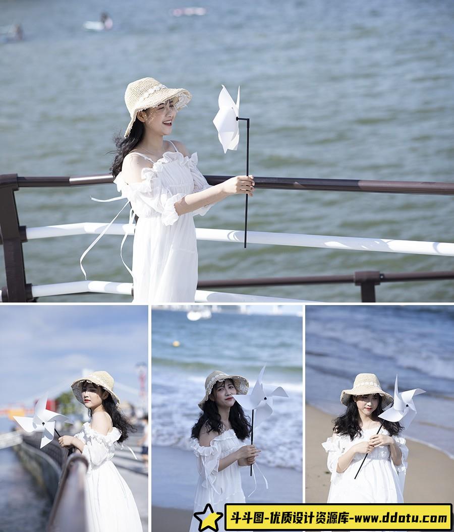 海景旅拍人像写真RAW原图14张,PS后期修图练习RAW素材-斗斗图