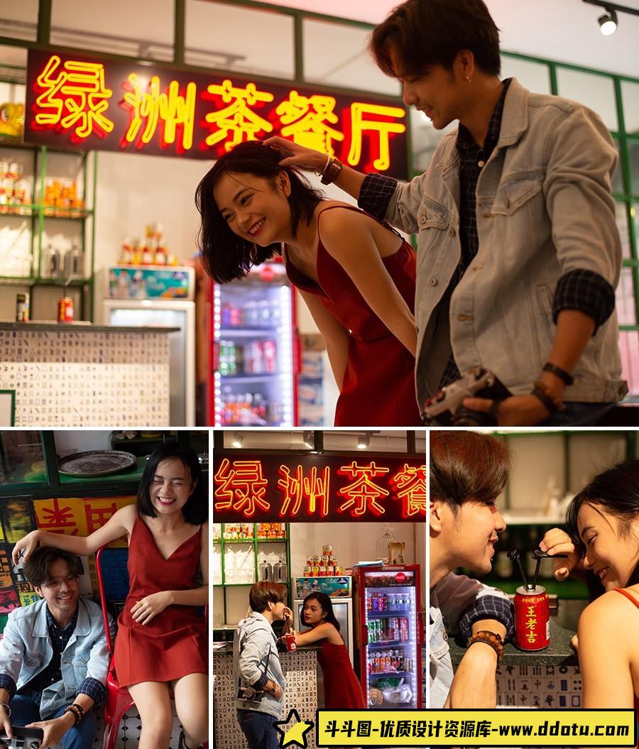 港风胶片情侣人像摄影尼康D610RAW原图19张,后期修图练习RAW原图-斗斗图