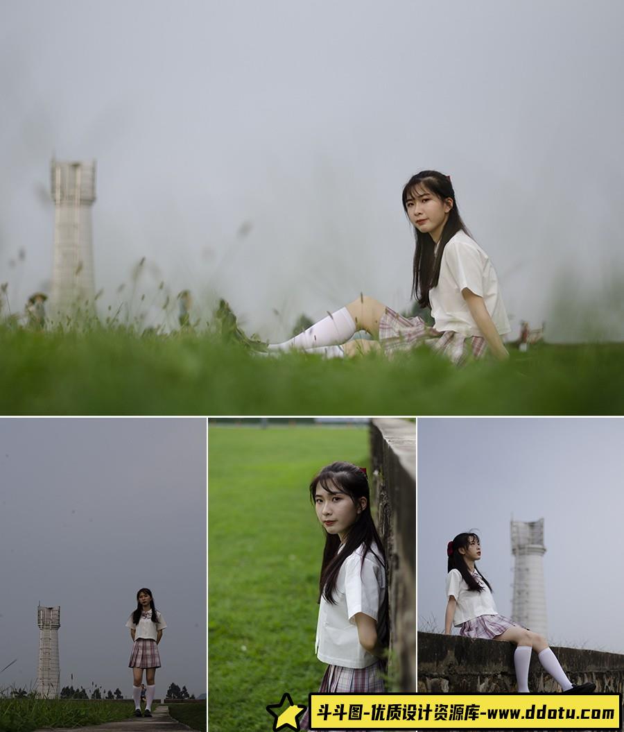 28张日系小清新美少女人像摄影RAW原图，后期修图调色RAW素材-斗斗图