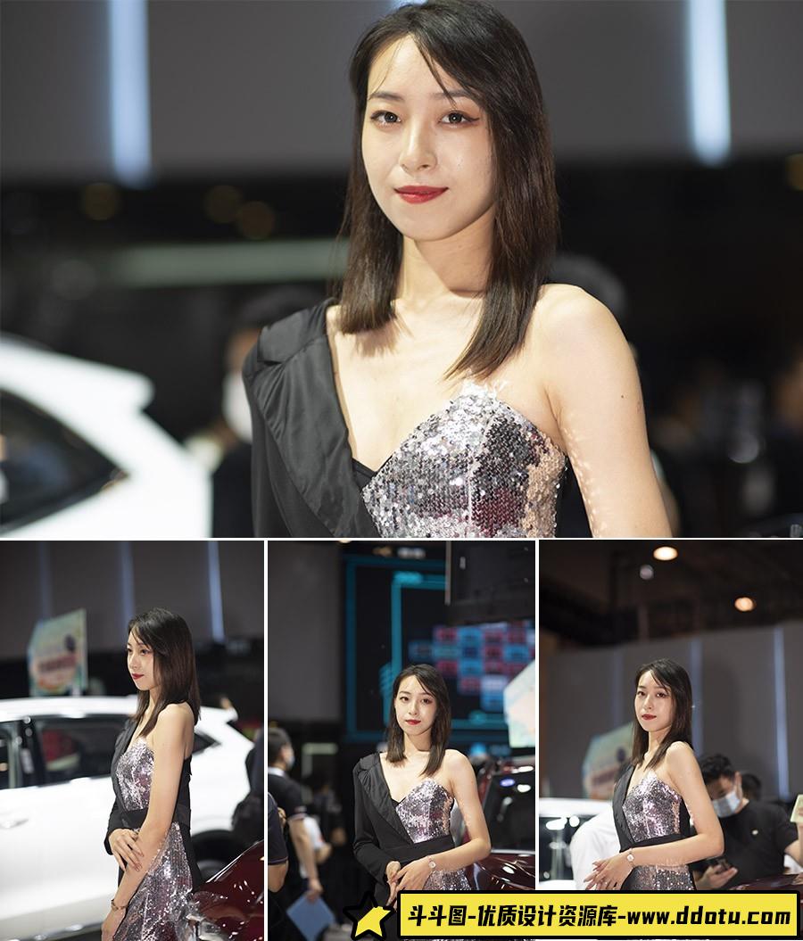 青岛车展美模美女人像raw原图7P，后期修图练习RAW素材-斗斗图
