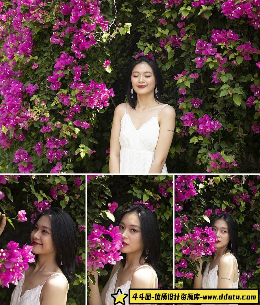 48张鲜花美女写真人像RAW原图,人像调色练习RAW素材-斗斗图