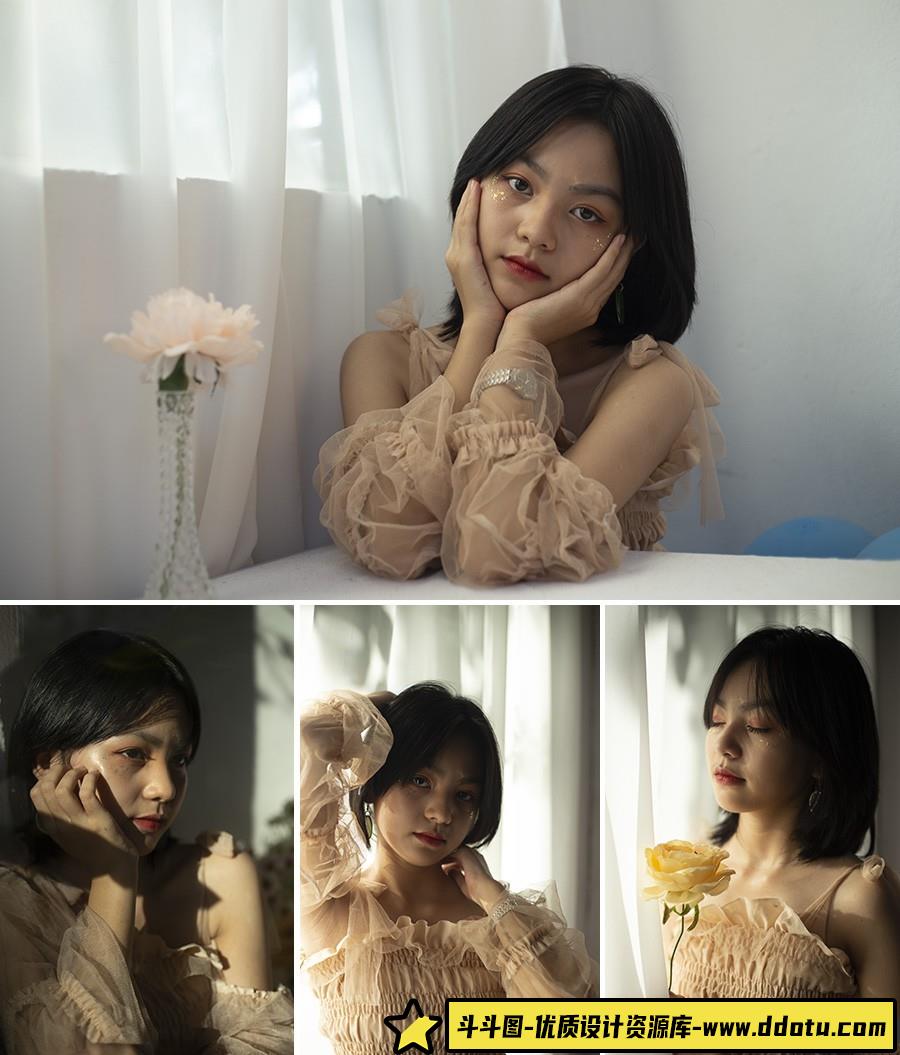 24张情绪美女私房写真摄影RAW原片,人像修图练习RAW素材-斗斗图
