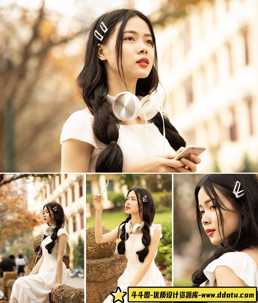 [时尚人像RAW原图]18张校园唯美少女写真摄影RAW原图素材-尼康NEF格式-斗斗图