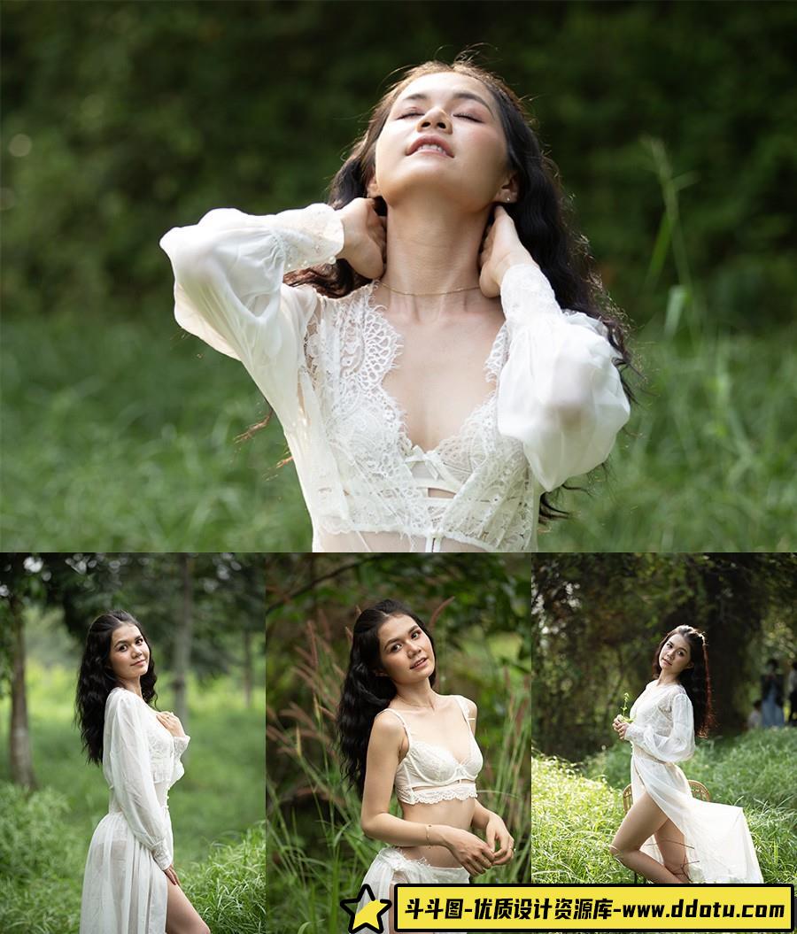 [时尚人像RAW原图]10张森系美女写真人像摄影未修RAW原图素材,CR2格式-斗斗图