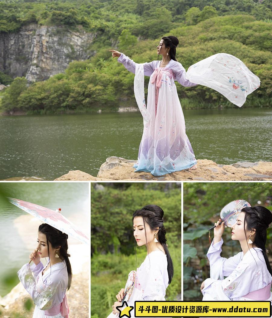[古装汉服RAW原图]14张外拍古装美女摄影后期修图练习RAW原片素材-斗斗图