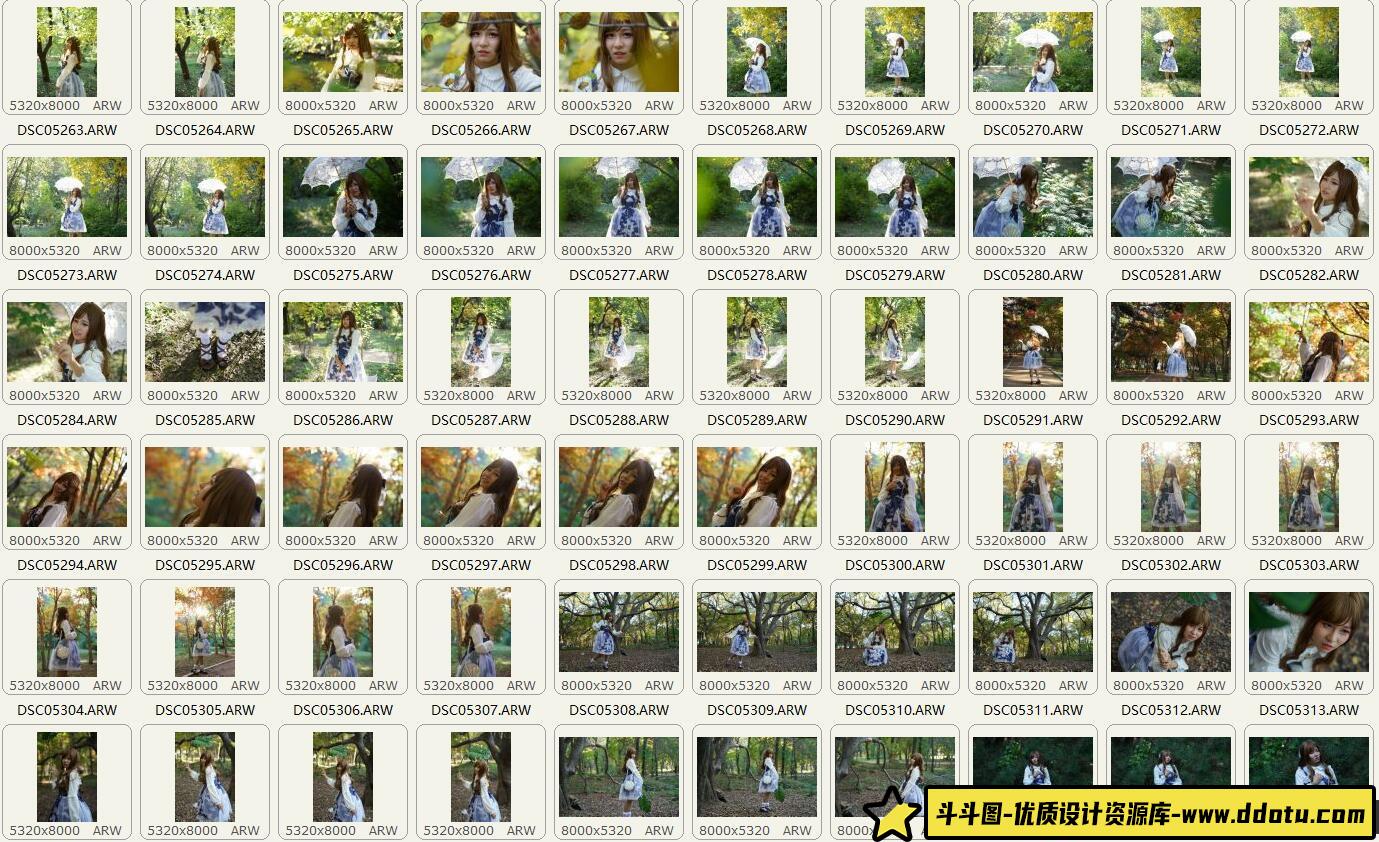 [时尚人像RAW原图]137张户外美女人像写真摄影RAW原图素材-ARW格式原图