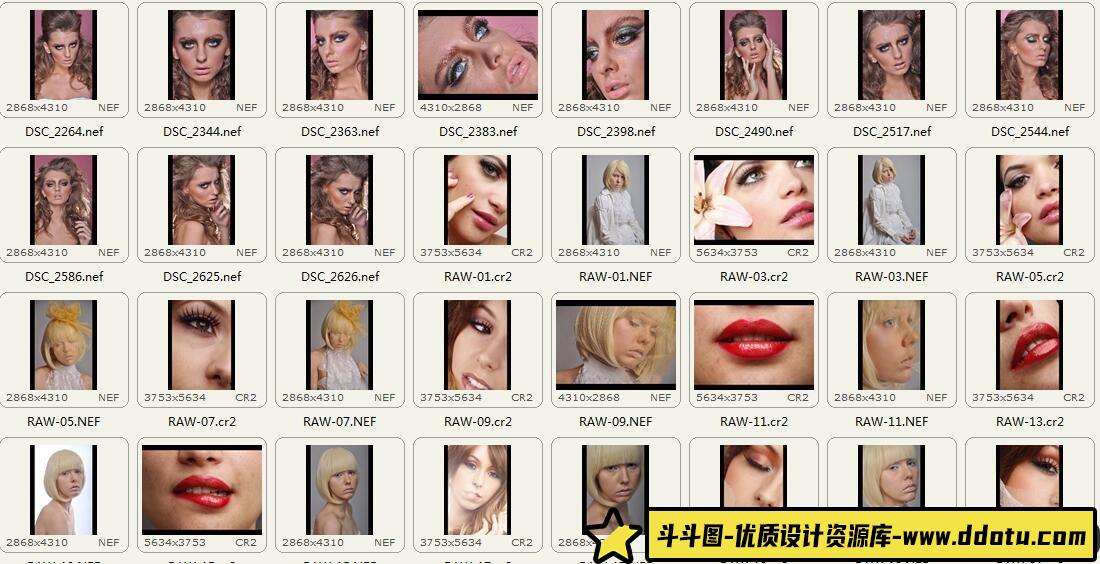 欧美面部局部人像精修练习未修原片52P