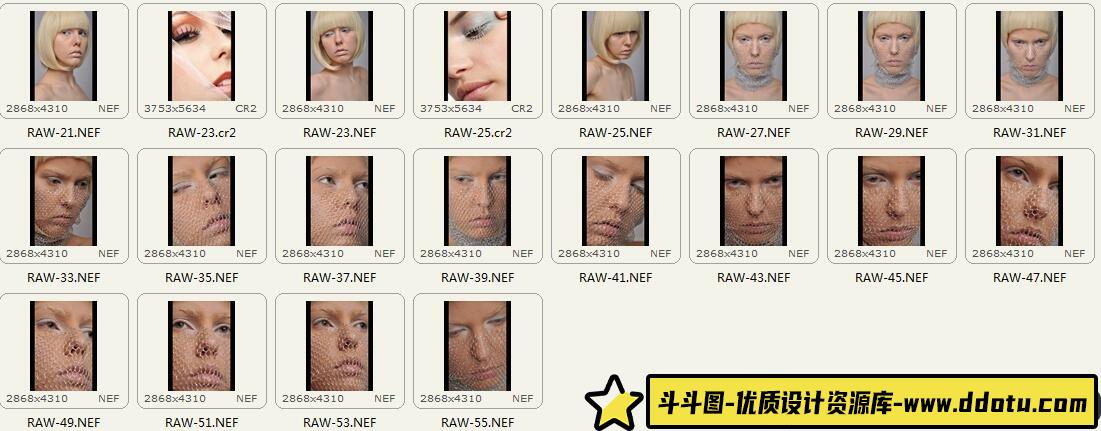 欧美面部局部人像精修练习未修原片52P
