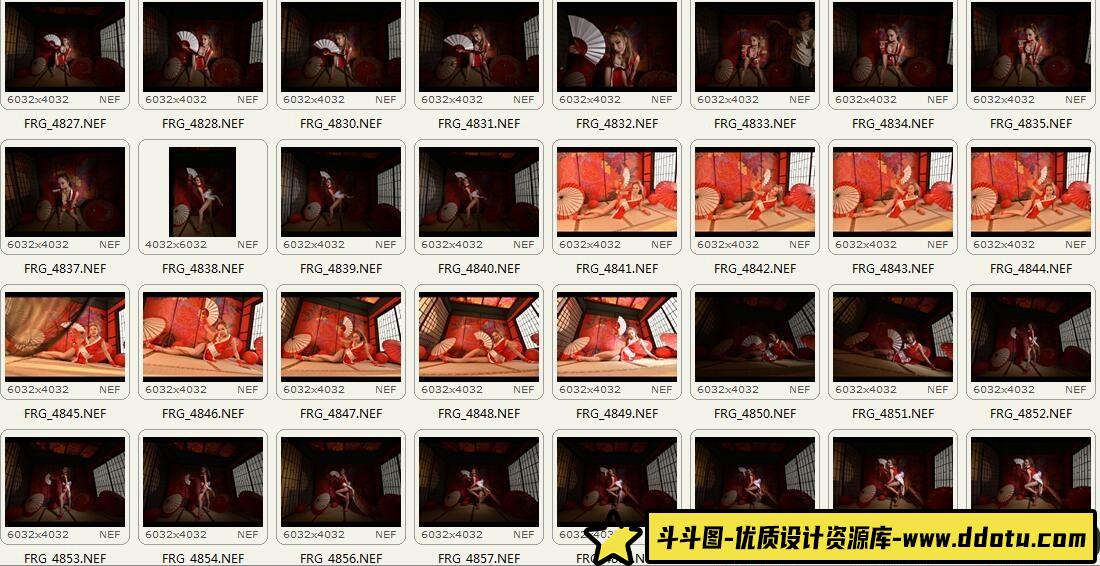 94张室内日式COS美女RAW原图Cosplay不知火舞写真索尼微单RAW原片