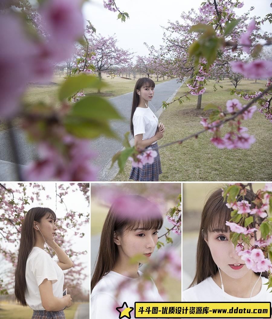 拍摄在桃花盛开的季节美女人像RAW原片45P-斗斗图