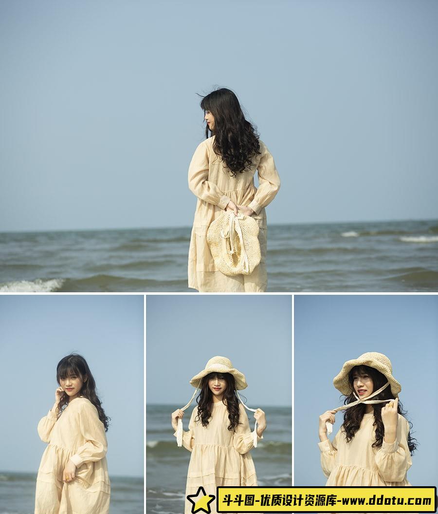 海边写真人像美女摄影RAW原片48P-斗斗图