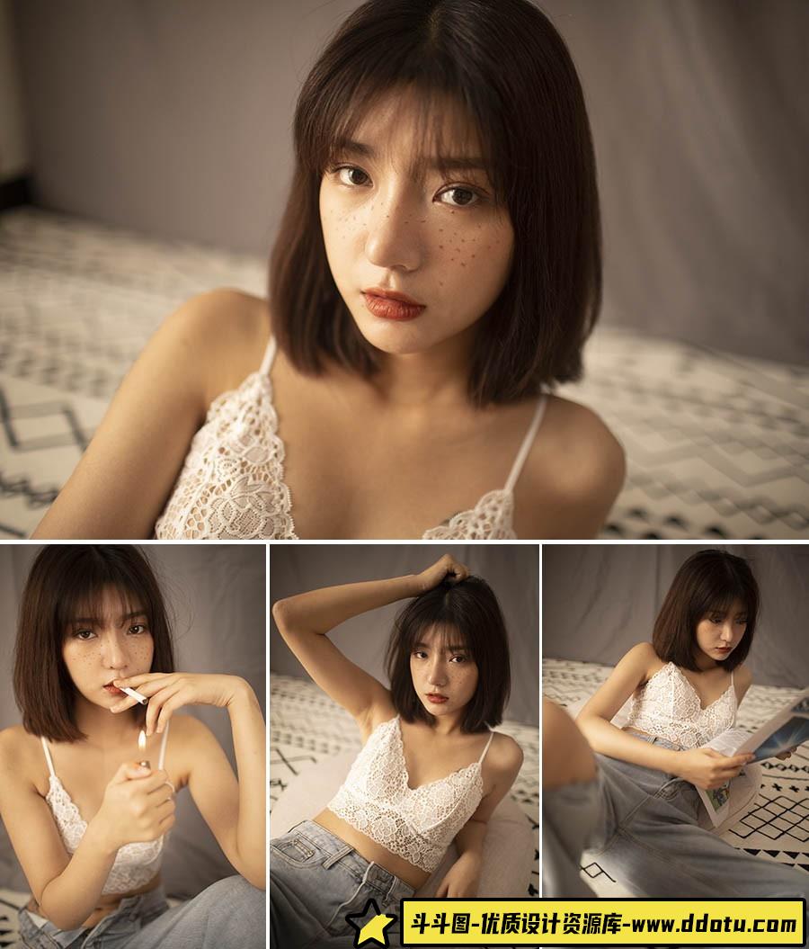 情绪私房美女人像RAW原片90P，后期修图练习RAW素材-斗斗图