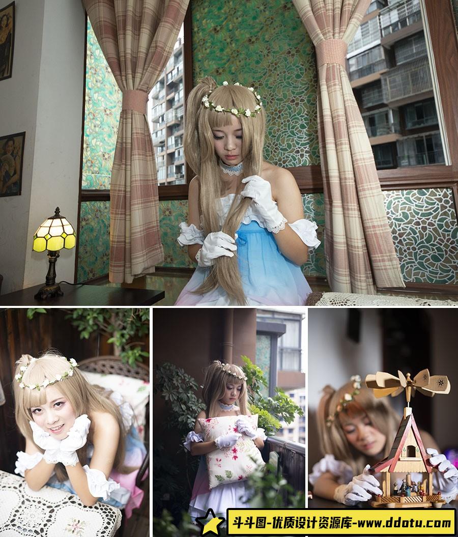 居家cosplay12P美少女摄影RAW原图，PS后期修图RAW原片素材-斗斗图