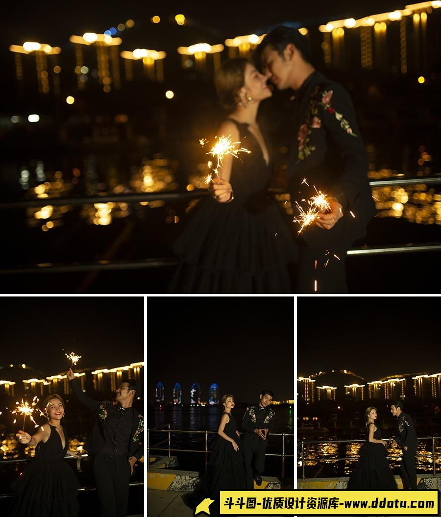 夜景旅拍婚礼人像摄影RAW原图18P,人像后期修图RAW素材-斗斗图