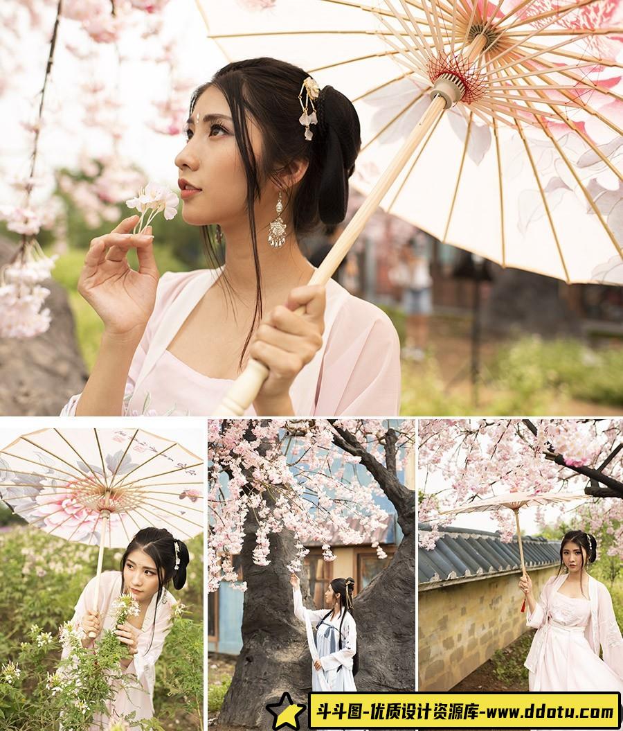 唯美古风汉服美女写真RAW原图43张，后期修图练习RAW素材-斗斗图