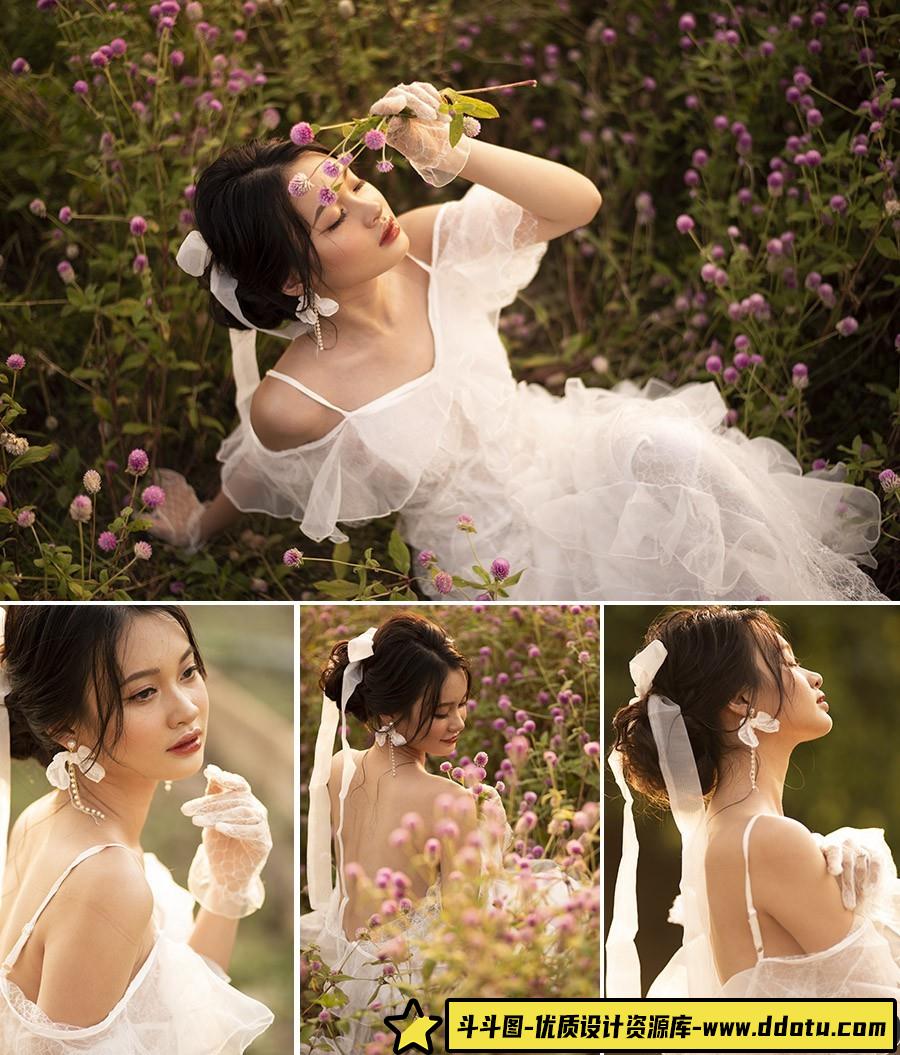31张户外美女人像写真摄影尼康RAW原片,人像修图练习RAW素材-斗斗图