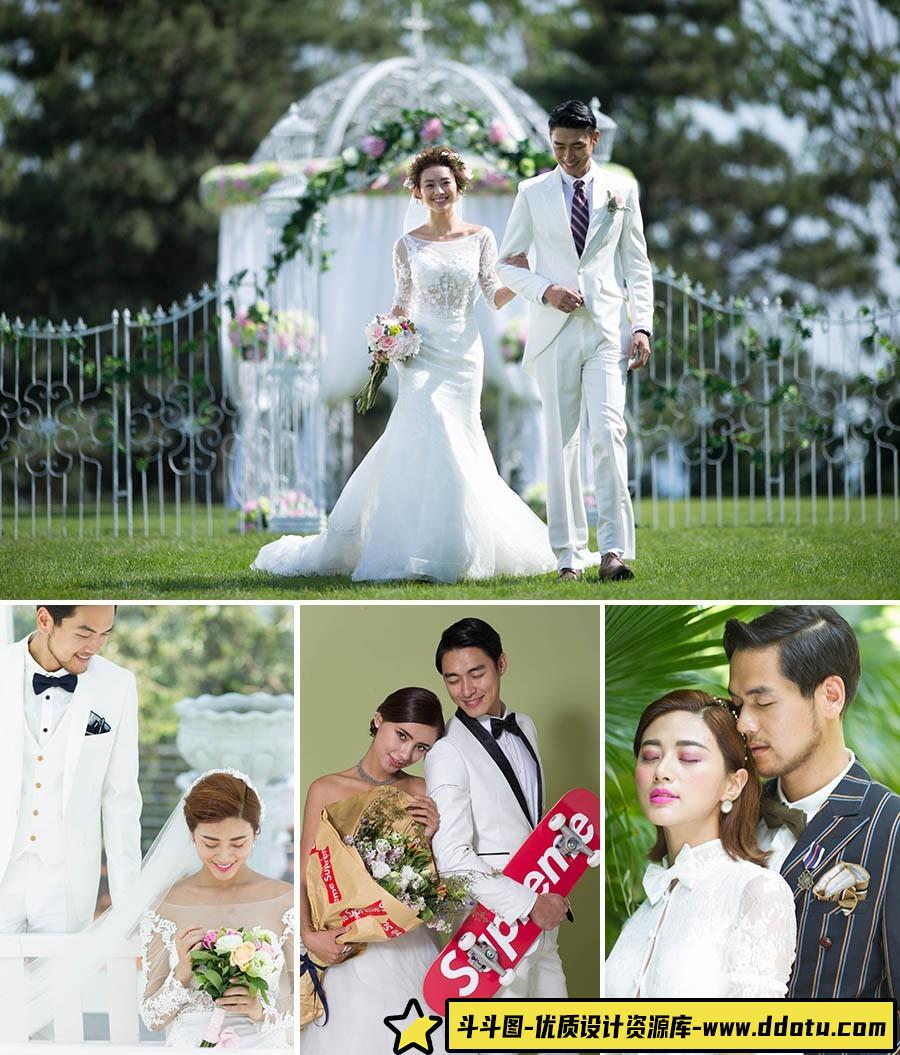 34张韩式婚礼人像摄影RAW原图,婚纱修图练习RAW素材-斗斗图