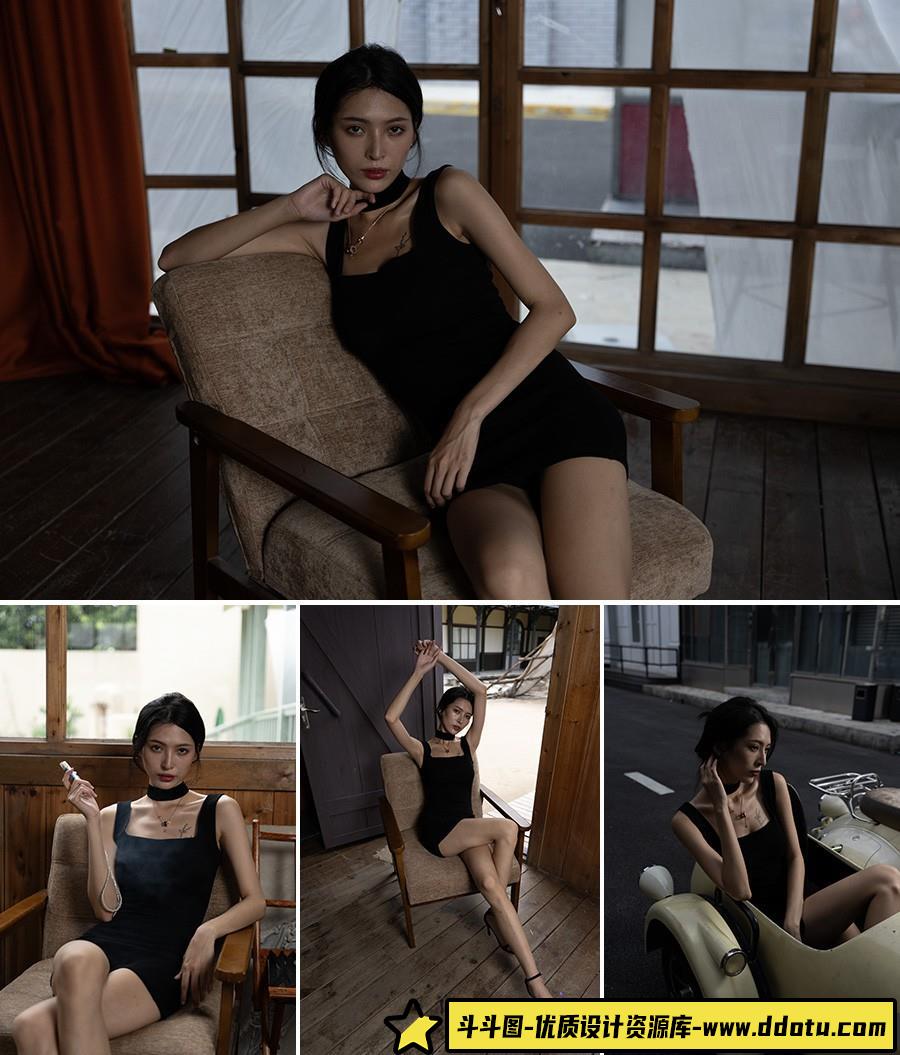 [时尚人像RAW原图]33张室内外连衣裙美女人像RAW原图素材-索尼ARW格式原图-斗斗图