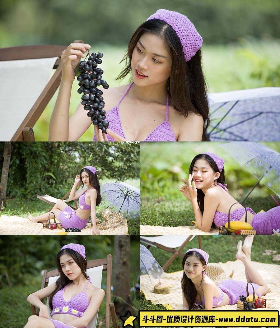 [私房写真RAW原图]20张户外美女写真人像摄影RAW原图素材-佳能CR2原图素材-斗斗图
