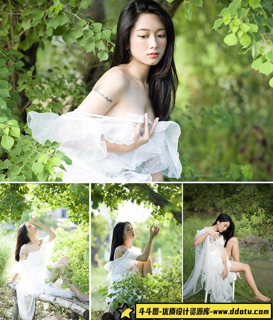 [时尚人像RAW原图]13张户外清新美女人像摄影RAW原图素材-尼康NEF格式原图-斗斗图