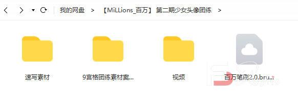 【MiLLions百万】 第二期少女头像团练ipad插画课【画质高清有笔刷素材】-斗斗图