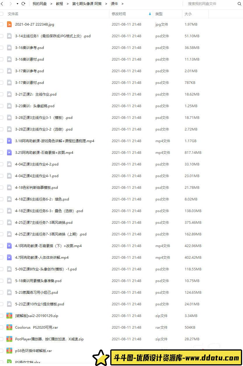 阿策第7期通用头像课2021年【画质高清有笔刷课件】-斗斗图