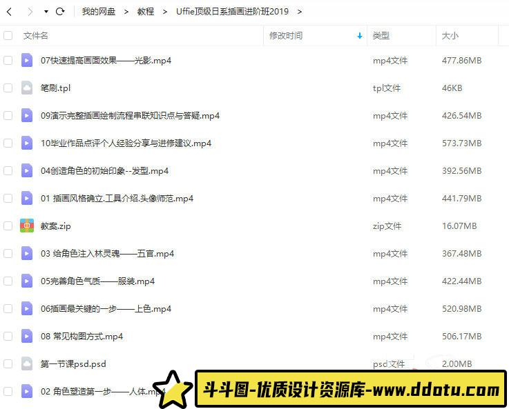 Uffie顶级日系插画进阶班2019【画质还可以有笔刷】-斗斗图