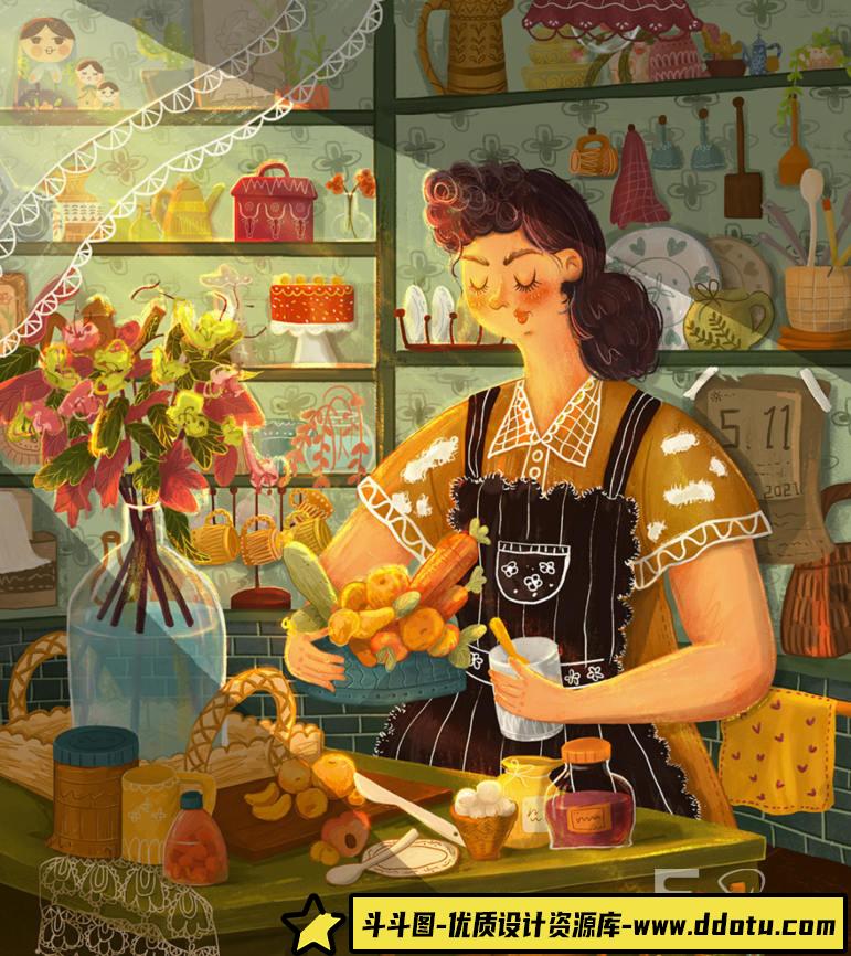 蓝子云蓝贵莲插画第30期2020年10月结课【画质高清有笔刷课件】-斗斗图