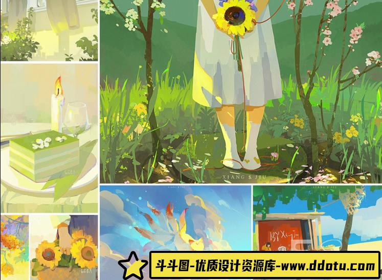 白衣巷九零基础水彩风插画课2020年1月【画质还行】-斗斗图