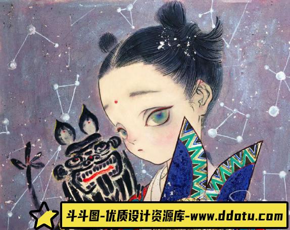 猫君大白2019岩彩手绘技法古风人物绘制【画质还行】-斗斗图